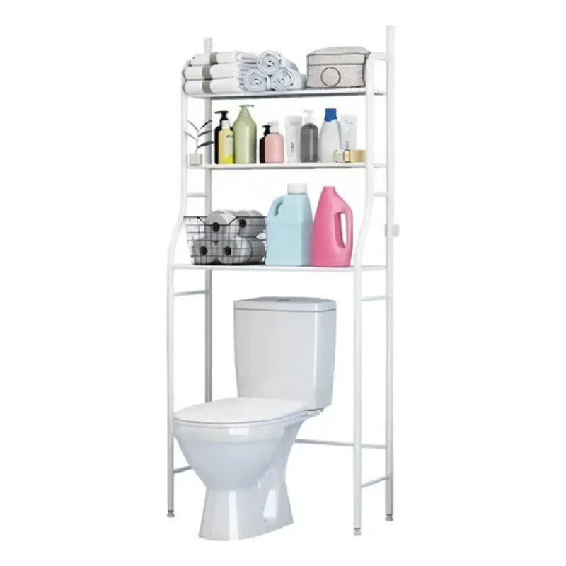 Estante Mueble Organizador De Baño 3 Niveles Repisa Color Blanco