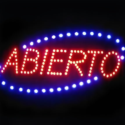 Letrero Led Abierto 48x25 Cm - Ideal Para Comercios