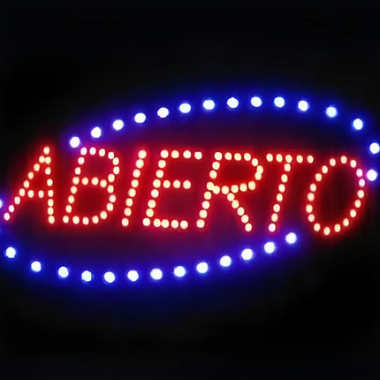 Letrero Led Abierto 48x25 Cm - Ideal Para Comercios