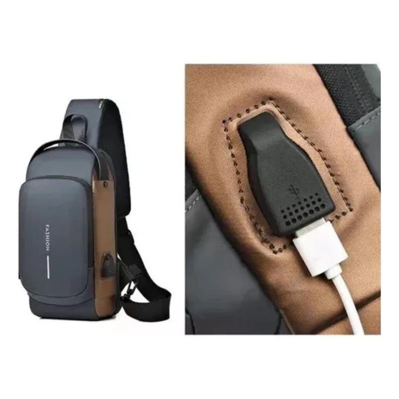 Bolso Cruzado Bandolera Banano Antirrobo Impermeable Negro Café