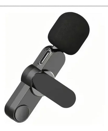 Micrófono Lavalier Inalámbrico Doble Mini Conexión A Celular Negro