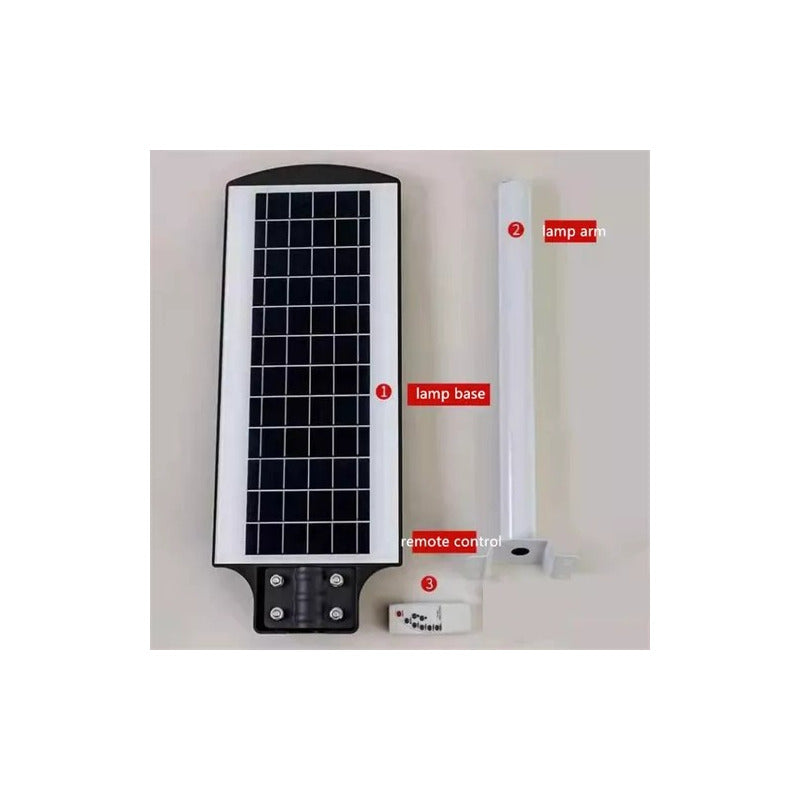 Foco Solar Led 120w Luminaria Full + Soporte + Control Negro