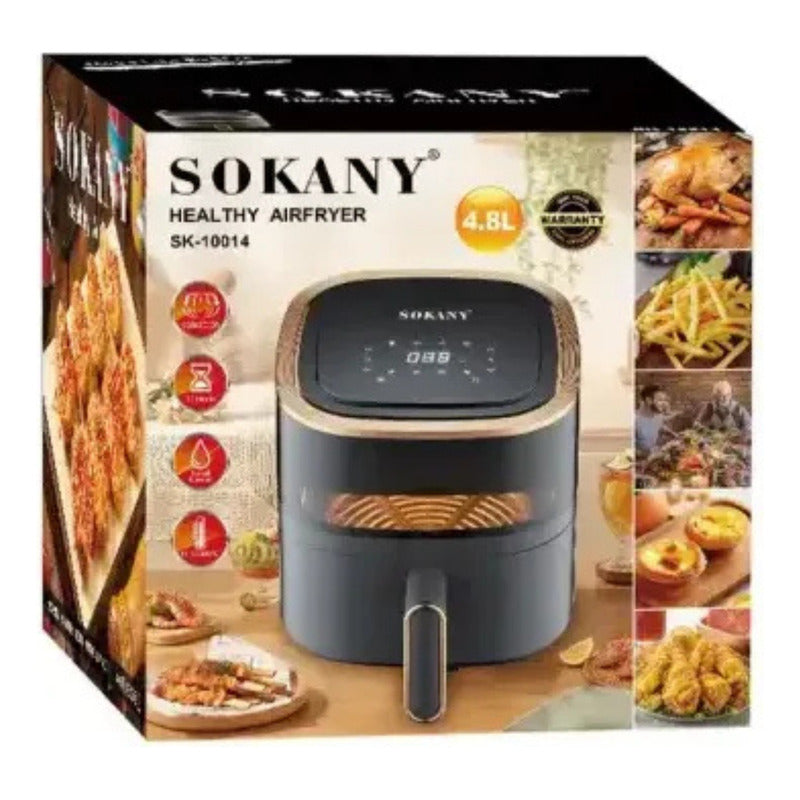 Freidora De Aire 4.8 Litros Pantalla Digital Sokany Negro
