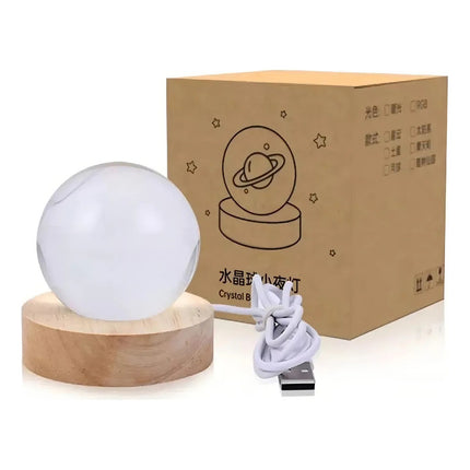 Lámpara De Mesa Bright Moon Crystal Ball, Luna, Sist Solar Saturn