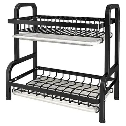 Secador Escurridor De Platos 2 Niveles Color Negro 6358 2n