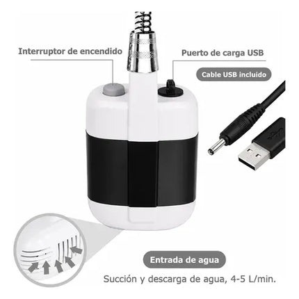 Ducha Portátil Recargable Para Camping Blanco