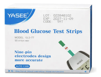 50 Kit Tiras Reactivas + 50 Lancetas Para Glucosa Blanco