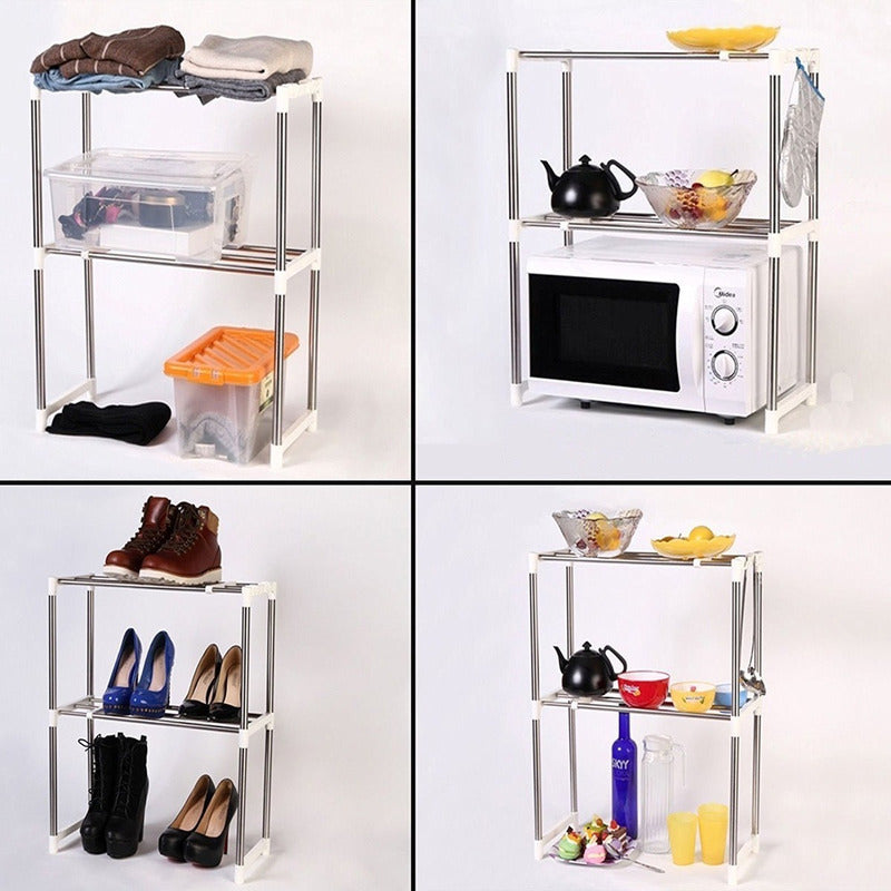 Estantería Organizador Multifuncional Armable 2 Niveles  Blanco