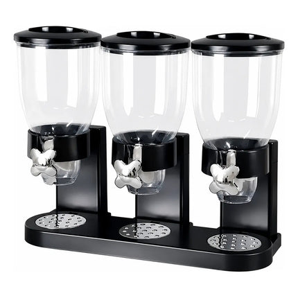 Dispensador Triple Para Cereales 3 Contenedores De 2l Negro