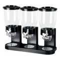 Dispensador Triple Para Cereales 3 Contenedores De 2l Negro
