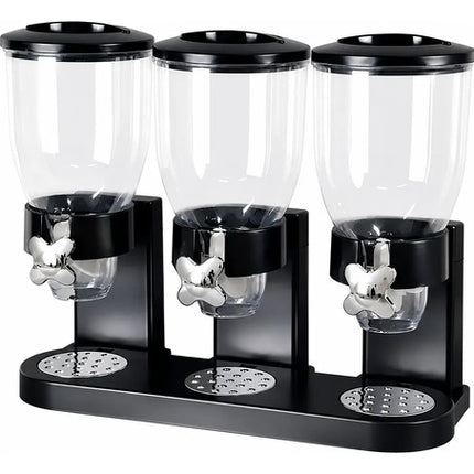 Dispensador Triple Para Cereales 3 Contenedores De 2l Negro