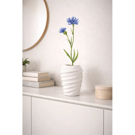 Florero Blanco De Cerámica Decorativos Para Mesa Oficina Blanco