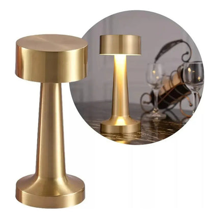 Lampara De Mesa Touch Led Recargable Usb Dorada