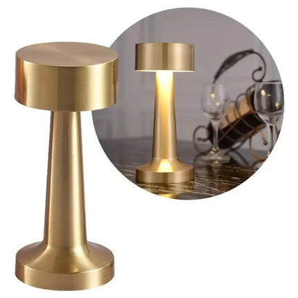 Lampara De Mesa Touch Led Recargable Usb Dorada