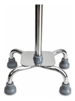 Bastón Ortopédico Altura Regulable Cuatro Patas Gris