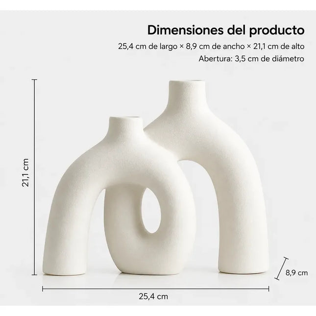 Florero Decorativo Moderno Minimalista Beige