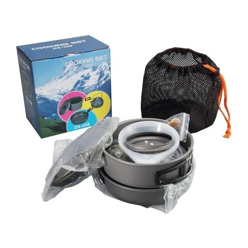 Set Ollas Outdoor Camping Cocinilla Utensilios