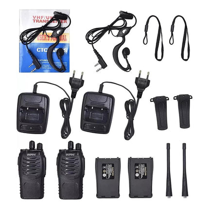 Pack 2 Radios Transmisor Walkie Talkie Baofeng 888s Uhf Negro