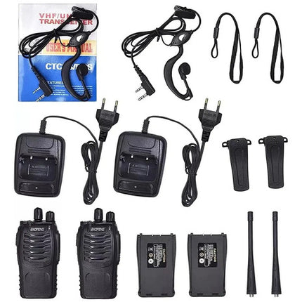 Pack 2 Radios Transmisor Walkie Talkie Baofeng 888s Uhf Negro