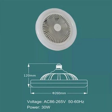Ventilador De Techo Con Lampara Led Con Control Remoto 26 Cm Blanco Rosa Plástico