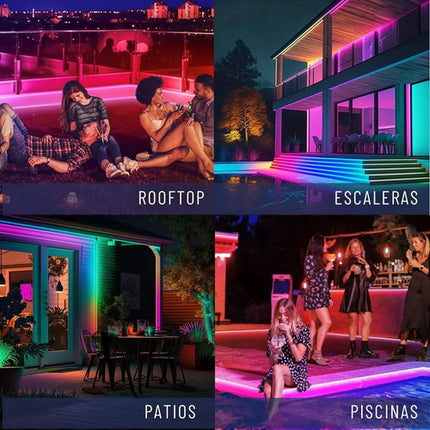 Tira De Luces Led Rrgb Bluetooth Músic 10 Metros Rgb