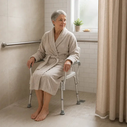 Silla De Ducha Para Baño Con Apoya Brazos Y Respaldo