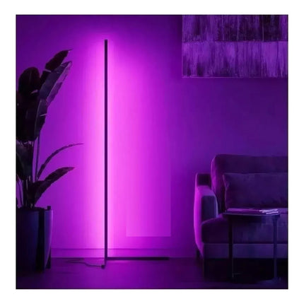 Lampara De Esquina Pie Usb Luces Led Rgb Ambiente 120cm Rgb Negro