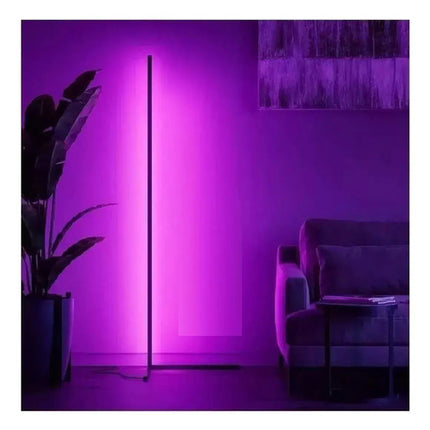 Lampara De Esquina Pie Usb Luces Led Rgb Ambiente 120cm Rgb Negro