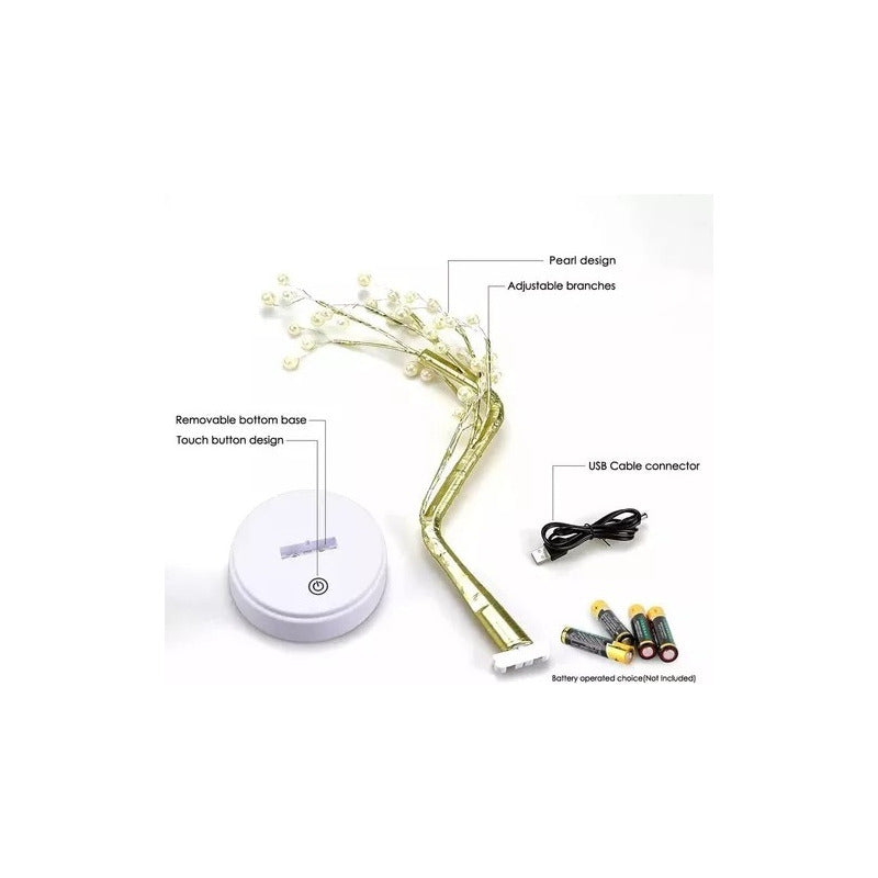 Lampara Led Tipo Bonsai Arbol Luces Decorativo Luz Hada Blanco Blanco