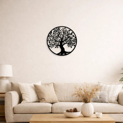Cuadro Decorativo De Pared Árbol De La Vida 40 Cm Negro