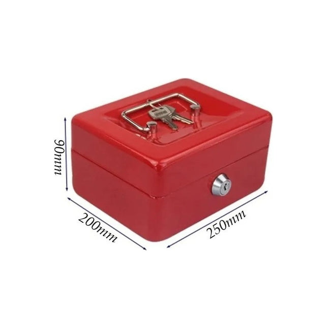 Caja Fuerte Metálica Con Llave Para Dinero 25x20cm Azul