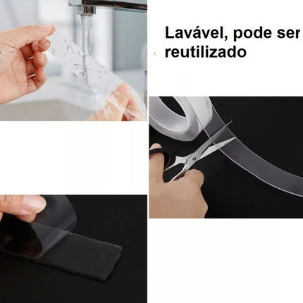 Cinta Mágica De Doble Cara De Gel Autoadhesiva, Lavable Y Superfuerte Transparente Liso