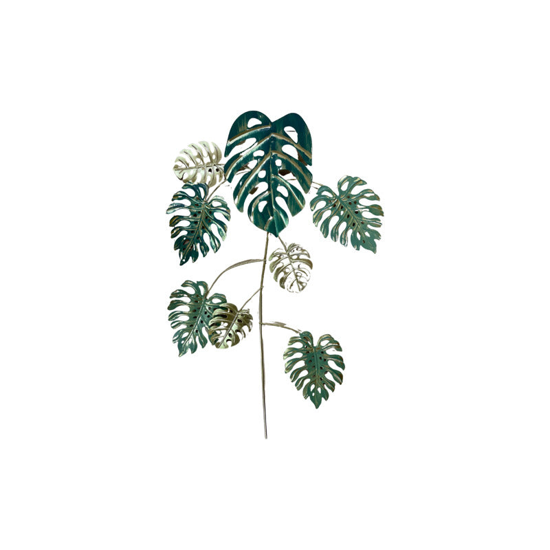 Adorno De Pared Colgante Diseño De Hojas 60x40cm Verde Musgo