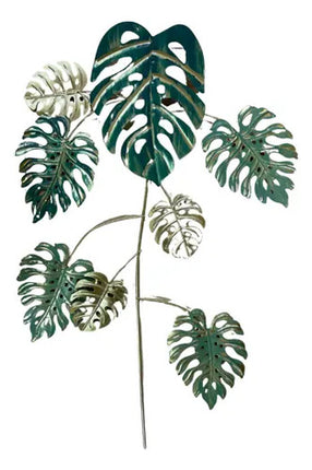 Adorno De Pared Colgante Diseño De Hojas 60x40cm Verde Musgo