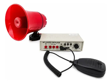 Megáfono Para Auto 12v Con Altavoz Grabadora Rojo