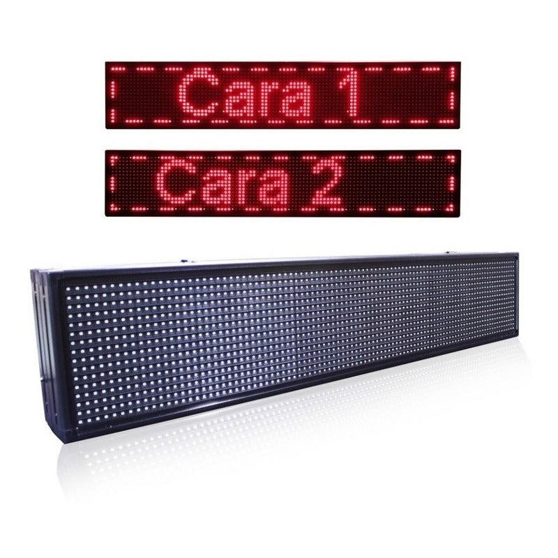 (pack 2) Letrero Led Texto Programable Rojo 130x20 Cm Wifi Rojo