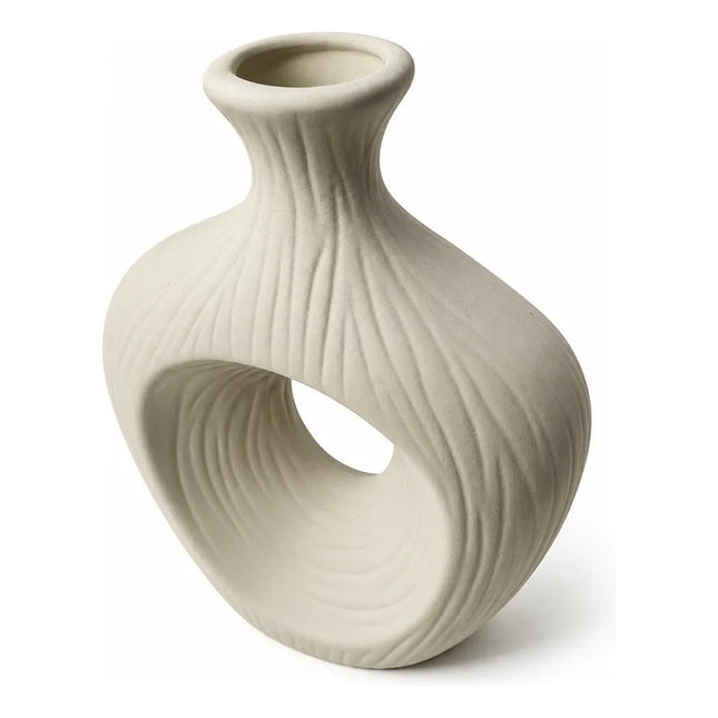 Florero Jarrón Cerámica Decorativos Para Mesa Beige