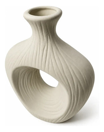 Florero Jarrón Cerámica Decorativos Para Mesa Beige
