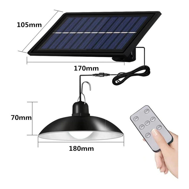 Lampara Solar Led Colgante Plafon + Control