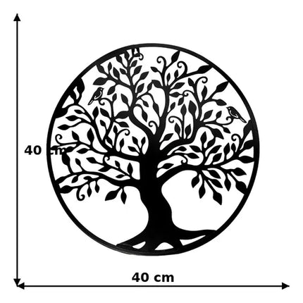 Cuadro Decorativo De Pared Árbol De La Vida 40 Cm Negro