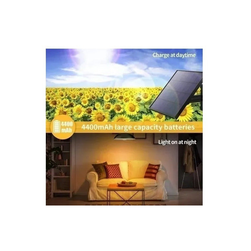 Lampara Solar Colgante 120w Plafon + Panel Solar + Control Luz Blanca Fria