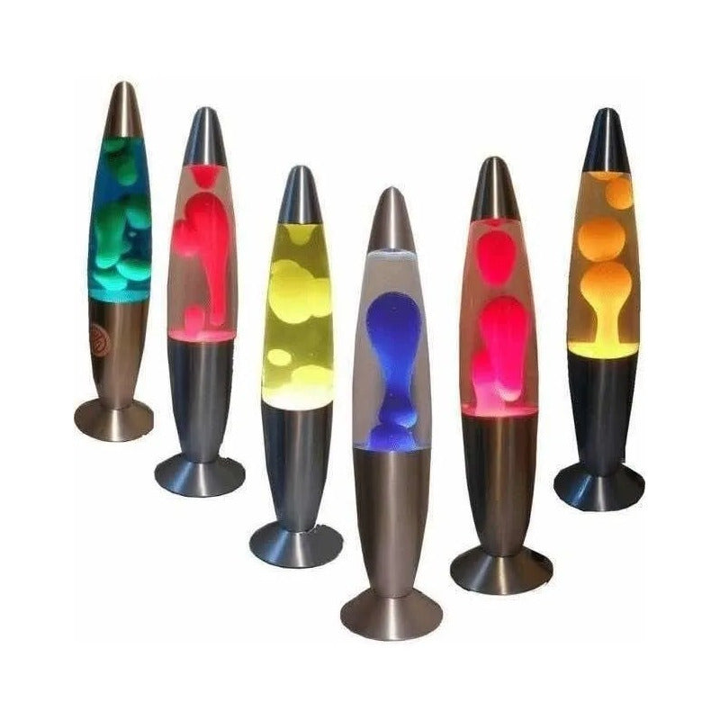 Lámpara De Lava Grande 34 Cm Con Base Negra