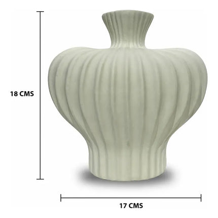 Florero Decorativo Elegante De Cerámica 17 X 18 Cm Blanco