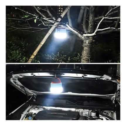 Lampara Linterna De Camping Led Solar Usb Recargable Color Negro