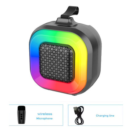 Parlante Portatil Bluetooth Karaoke Mini Con Microfono Negro