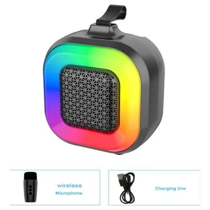 Parlante Portatil Bluetooth Karaoke Mini Con Microfono Negro