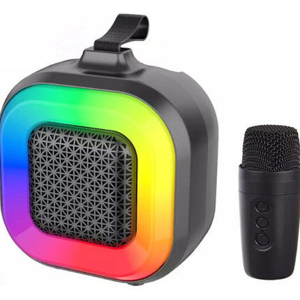 Parlante Portatil Bluetooth Karaoke Mini Con Microfono Negro