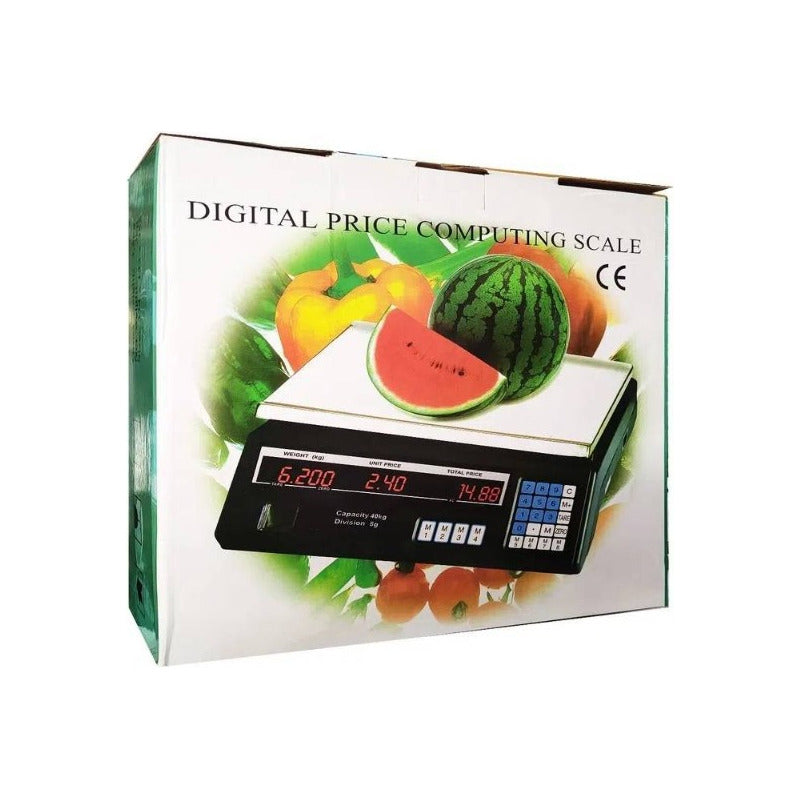 Balanza Digital Pesa Romana Recargable Negocios 40 Kilos Negro