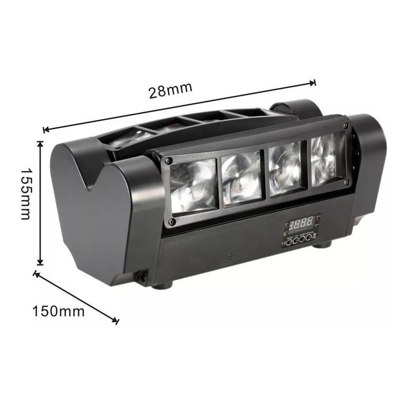 Cabeza Movil Led Spider Beam Rgbw Dmx 8x3w Luz Disco