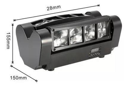 Cabeza Movil Led Spider Beam Rgbw Dmx 8x3w Luz Disco